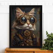 Steampunk Cat Art Print -