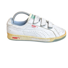 PUMA Boston Running Shoes Men's UK 5 White Leather Upper Low Top Strap