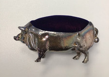Silver Plated Pig Pin Cushion