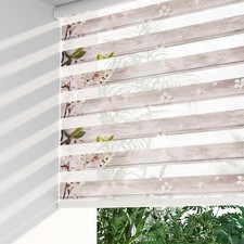 Zebra Dual Roller Blinds Curtains Window Shade Sand and Flower 21" W x 72" H