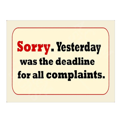 Funny complaints metal - complaints, signs