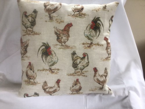 Chicken and cockrel cushion - chicken,