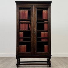 Antique 20th Century Good Quality Display Cabinet In Oak ( REF AF-4411 )
