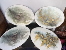 Vintage Oval Placemats X 10 Birds Stains To Back Shown In Photos