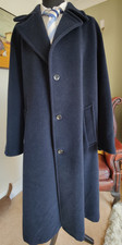 Vintage Italian Navy Crombie Over Coat 80% Wool Size 50 Chest