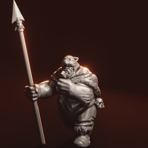 Ogre hunter with spear - hunter,