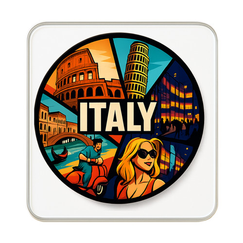 Italy collage fridge magnet - italy,