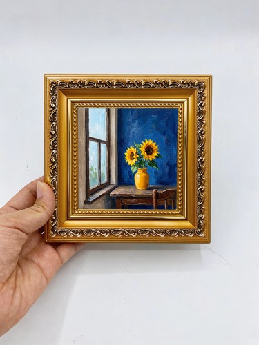 Vase sunflowers art - sunflowers,