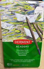 12 x Derwent Academy Watercolour Pencils - crayons aquaellables Watersoluble - C