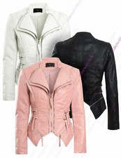 Womens Faux Leather Biker