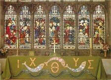 Postcard__Wareham, the Church of Lady St. Mary, Trinity Altar Frontal, Window