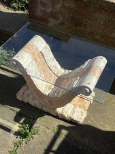 Retro Vintage Postmodern 1990s Mactan Tessellated Stone Glass Coffee Side Table