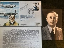 RAF Cover - GEOFFREY TYSON OBE - Chief Test Pilot Flying Boats - Signed Himself
