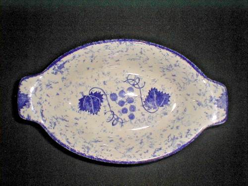 Poole pottery blue vine - blue, oval