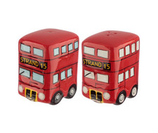 London Icons Red Routemaster Bus Ceramic Salt & Pepper Set 🧂 British Gift