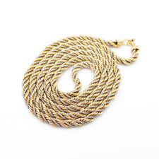 Signed Grosse Long Two-Tone Rope Chain Necklace by Dior Designer