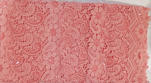 Luxury peach guipure - luxury,