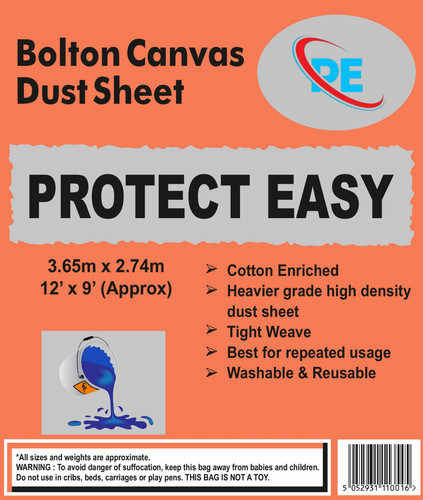 Canvas dust sheet - canvas, 12'x