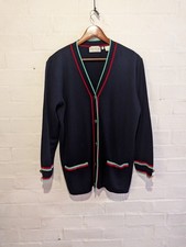 Vintage Italian Grazia Blue, Red and Green Contrast Cardigan Size 14