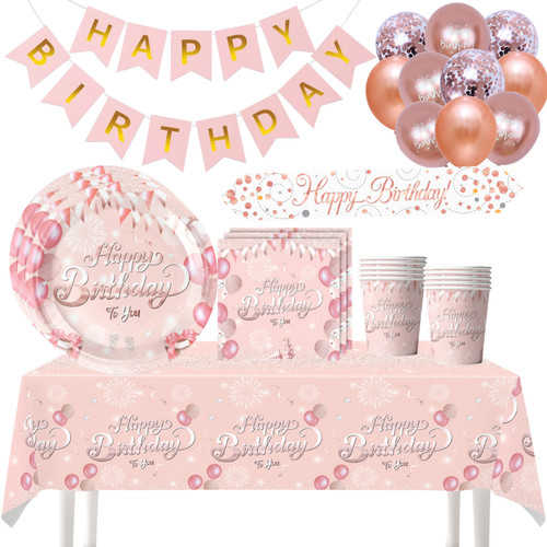 Rose gold birthday - gold, decorations