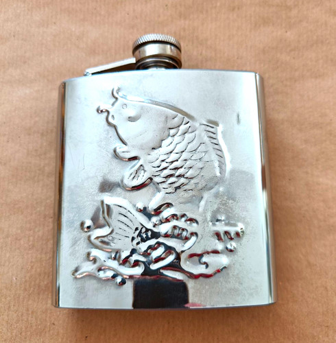 Silver metal hip - hip, flask