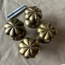 Homebase Victorian Polished Brass Round Rose Door Knobs 2 Pairs New in Box