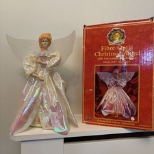 Vintage Christmas Magic Fibre Optic colour changing wings 12” Angel  iridescent
