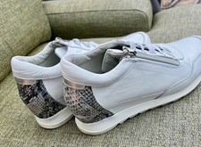 Ruth Langsford Wedge Trainers UK 7 white leather with Zip QVC 