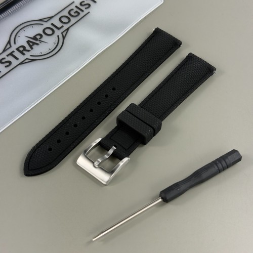 Black fkm rubber watch strap - fkm,