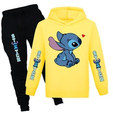 Kids Girls Lilo and Stitch Hoodie Sweatshirt Jogger Pants Tracksuit Set Casual