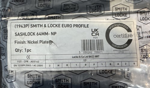 Smith locke fire rated - fire,