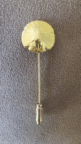 Gold tone sand dollar shell - gold,