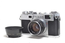 [Exc+5] Nikon S2 Black Dial Rangefinder Film Camera w/Nikkor H.C 5cm f/2 #7125