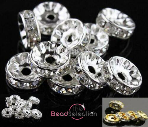 100 rhinestone rondelle spacer - 100,