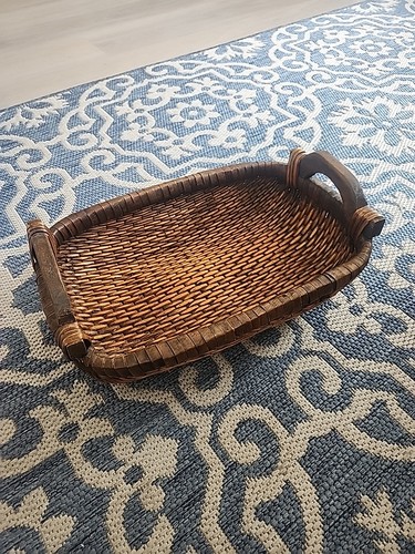 Vintage basket oblong hand - oblong,