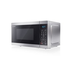 Sharp Silver 800W 20 Litre Capacity Microwave with 11 Power Levels - YC-MS02U-S