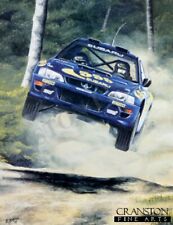 Motor Car Rallying art print Colin McRae Nicky Grist. Subaru Impreza WRC 98 
