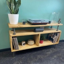 Reclaimed Wood Record Stand