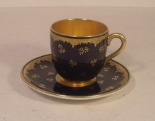 Coalport Cobalt Blue And Gilded Cup And Saucer