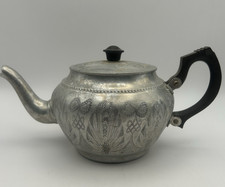 Swan Brand Teapot Carlton Swan Floral Aluminum 2 Cups J525 England