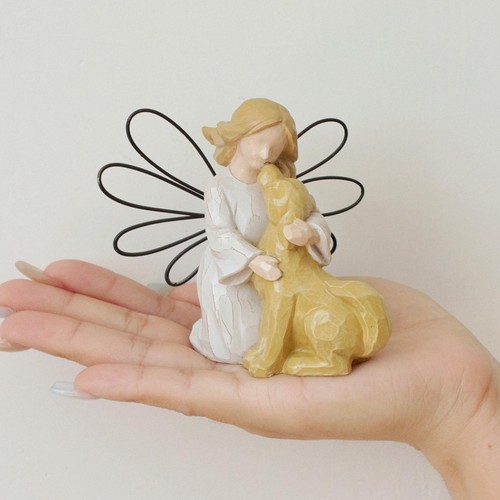 Dog angel statue - statue,