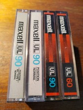 Maxell UL C60-90Used Blank Cassette Tapes (4)