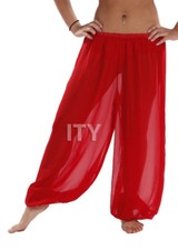 Red Chiffon Harem Yoga Pant