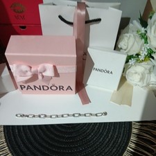 Genuine Pandora ME Chunky Chain Link Silver Bangle Bracelet 598373 20cm