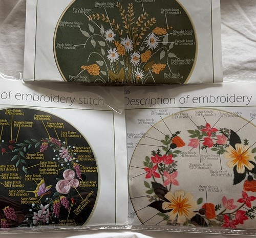 Embroidery starter kits floral - embroidery,