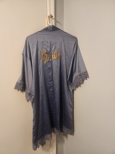 New dusty blue satin - blue, bride