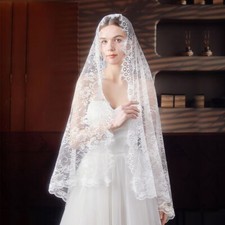 Lace Catholic Veil Black Wedding Veils New Bride Head Covering  Mantilla