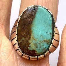 Navajo Turquoise Mens Ring Sz