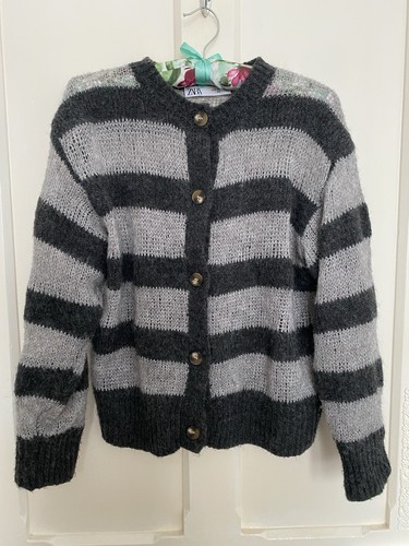 Zara striped knit cardigan - zara,