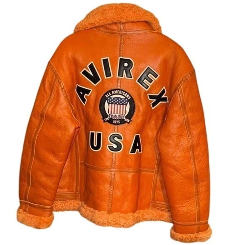 Avirex usa mens orange leather - usa,